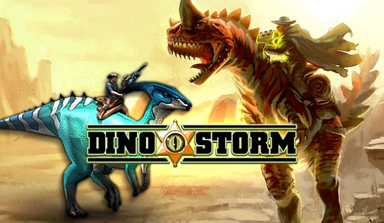 Dino Storm - Um jogo grátis com Cowboys, Dinossauros e armas Laser